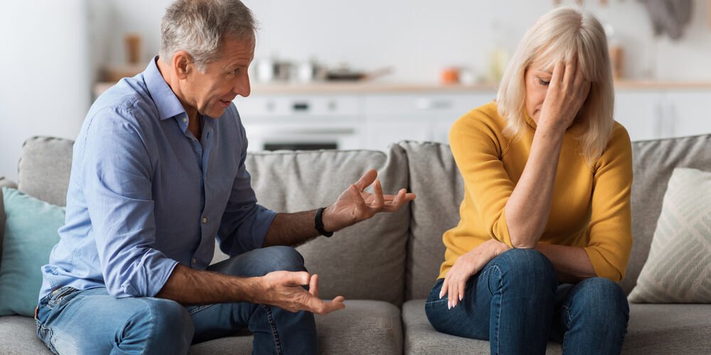 Couple discussing alimony fairness with a divorce lawyer in New Jersey