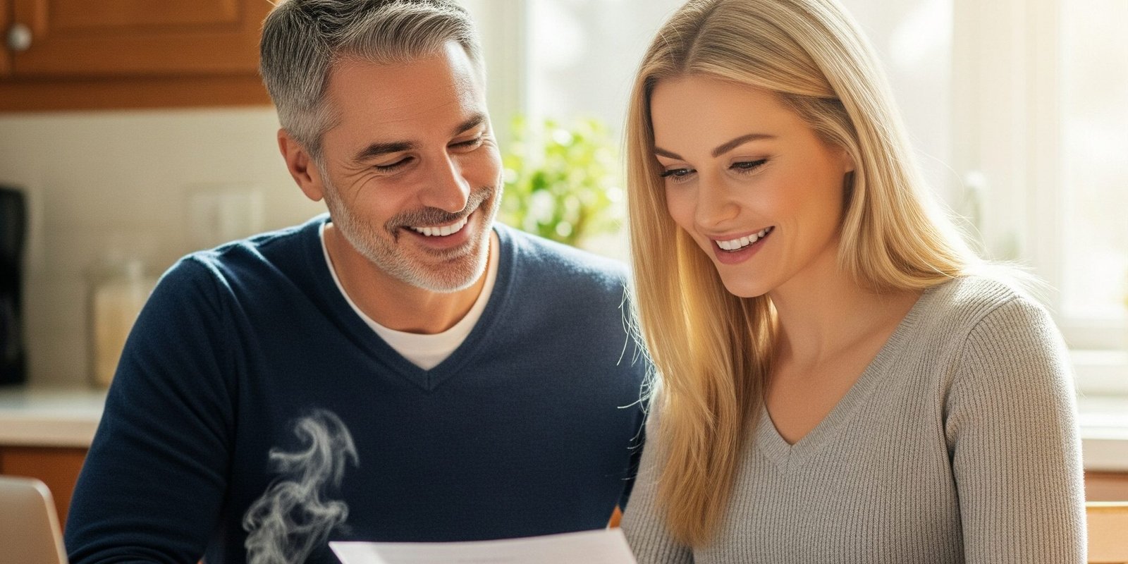 Couple calmly discussing prenup details together in New Jersey